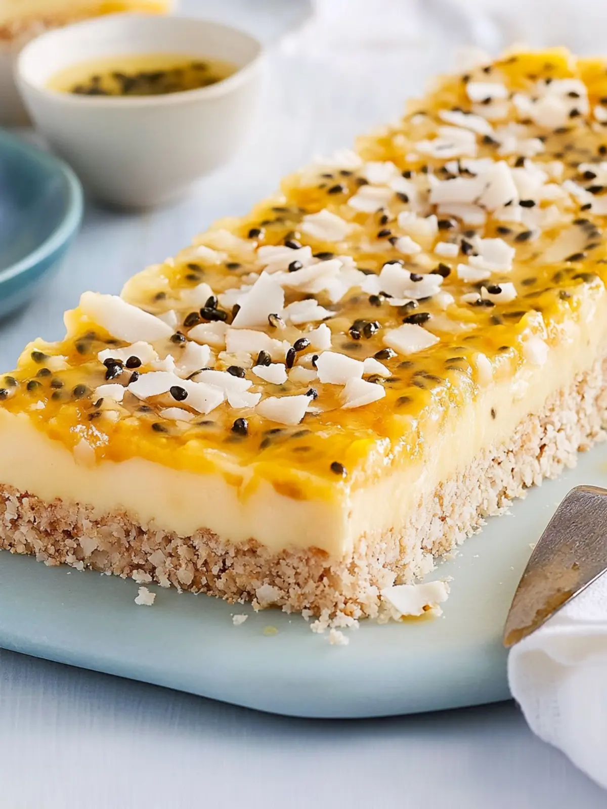 Passionfruit Coconut Crackle Slice
