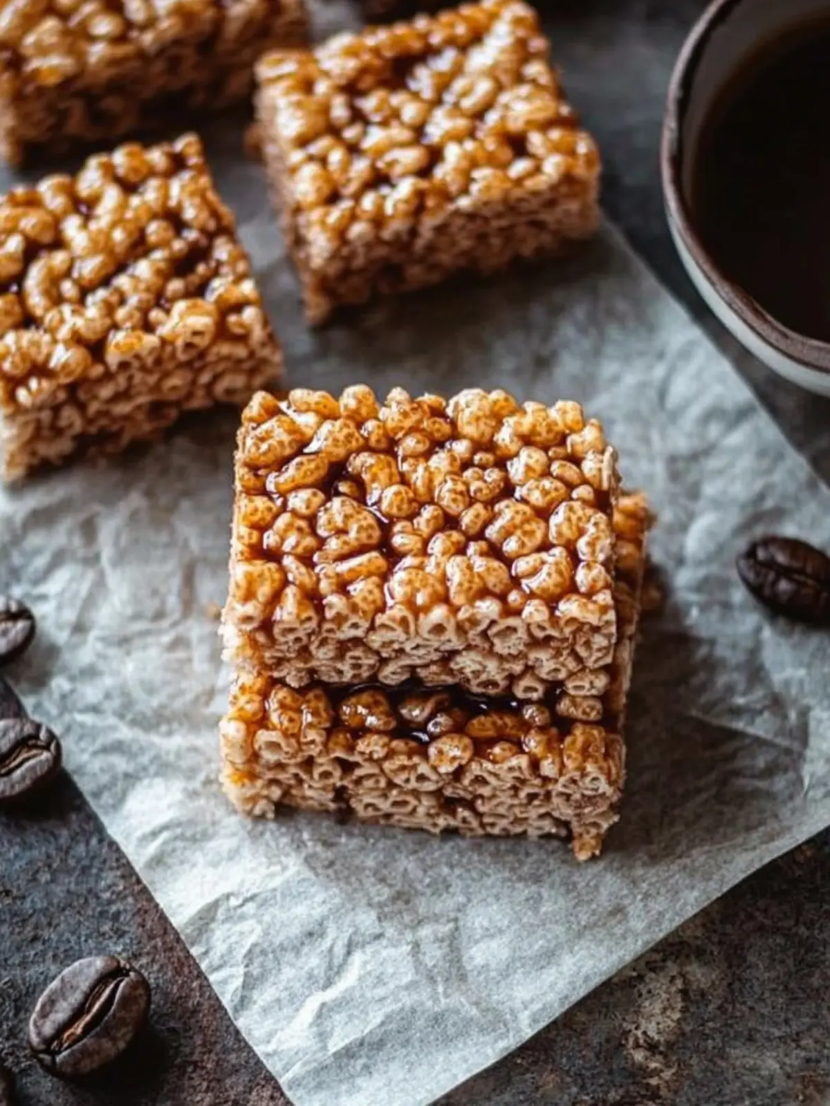 Vietnamese Coffee Rice Krispie Treats