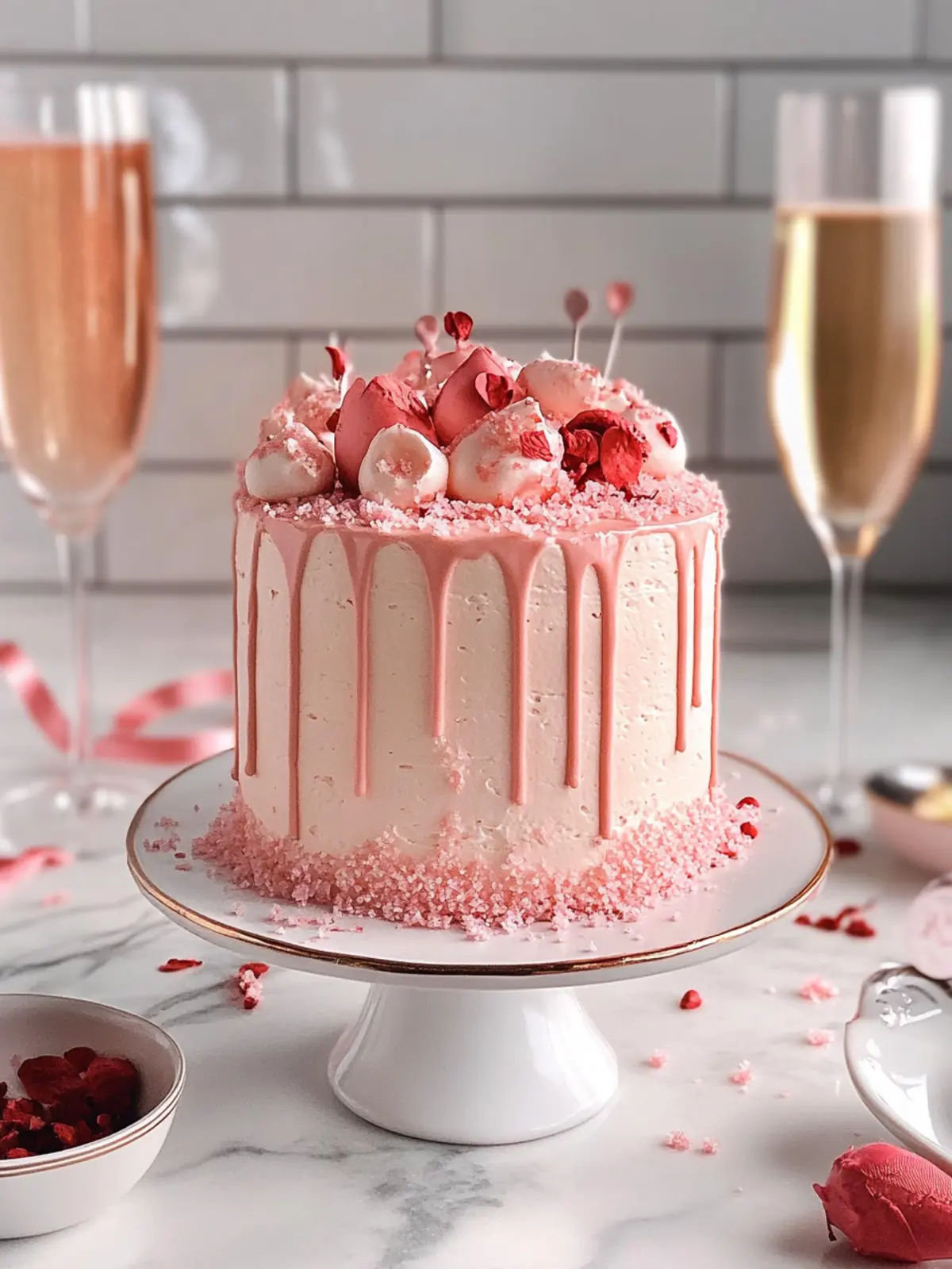 Delightful Pink Champagne Cake for Your Next Celebration 3 Pink Champagne Cake