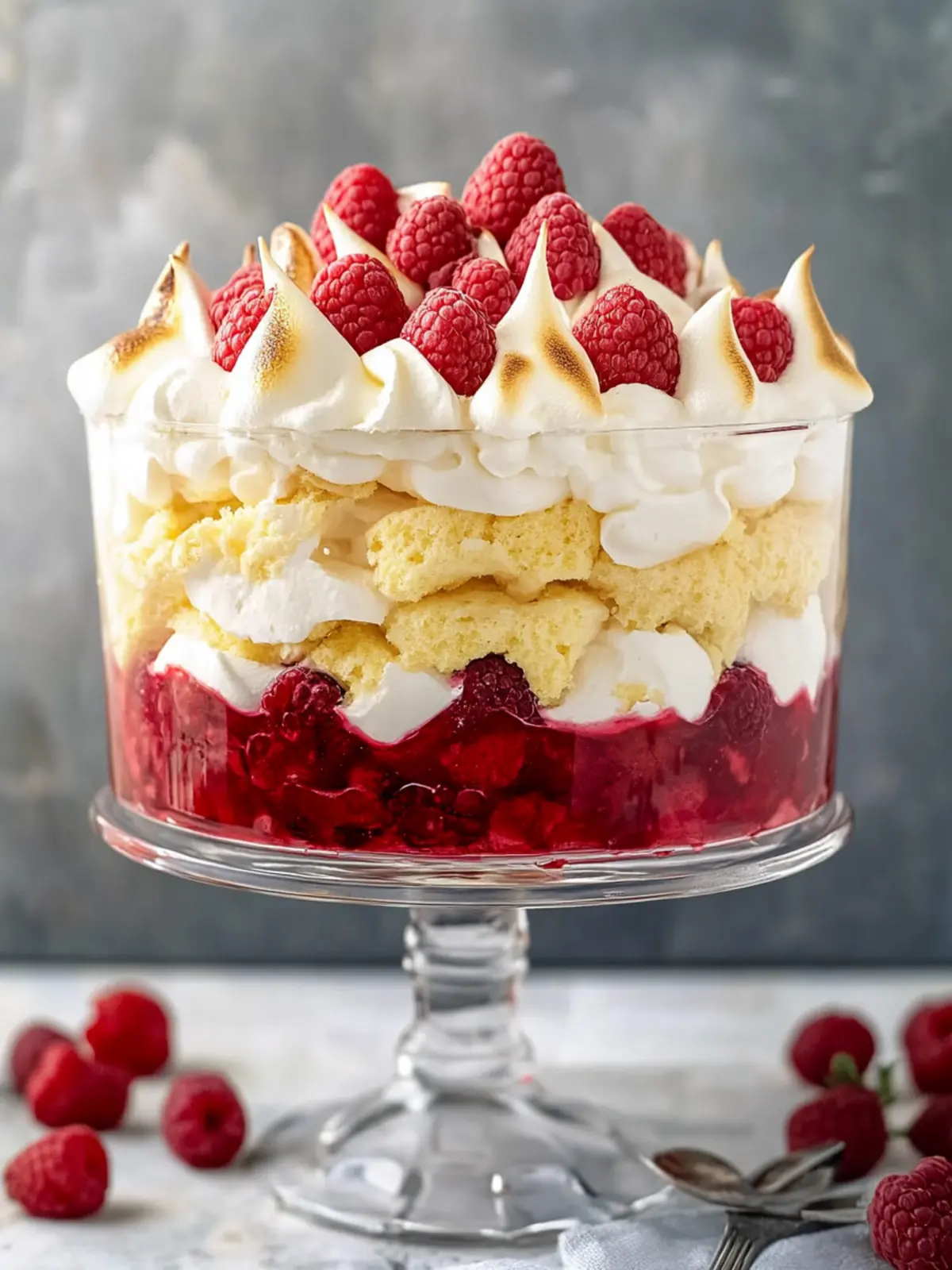 Epic Raspberry Trifle With Meringue Top