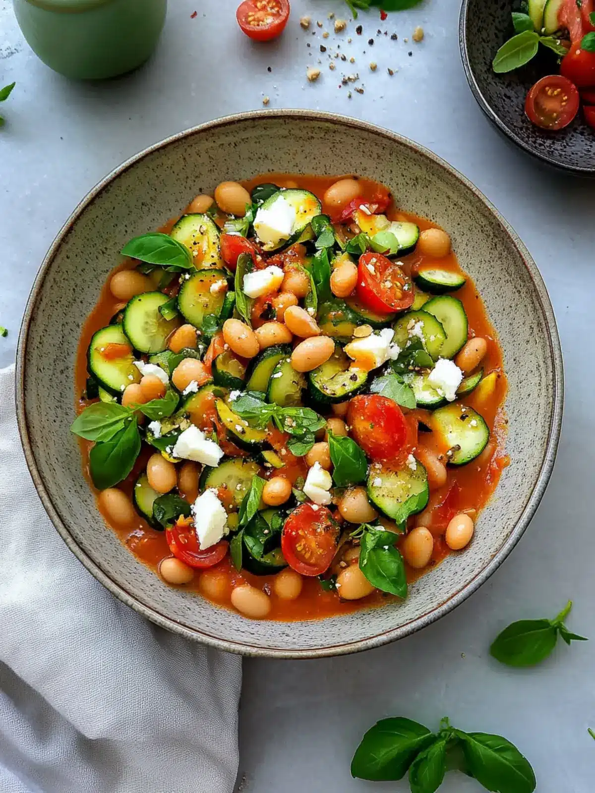Zucchini Butter Bean Salad with Romesco Sauce for Summer Bliss 2 Zucchini Butter Bean Salad With Romesco Sauce