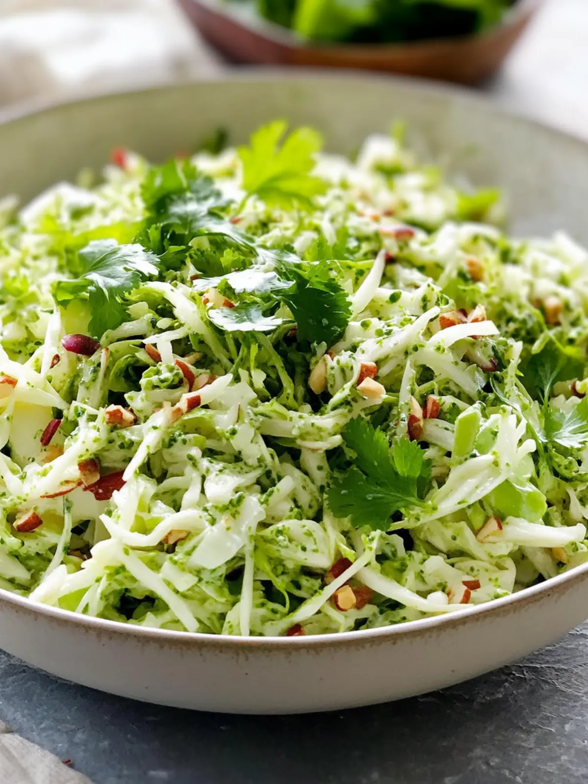 Fennel Apple And Cabbage Slaw With Green Mayonnaise