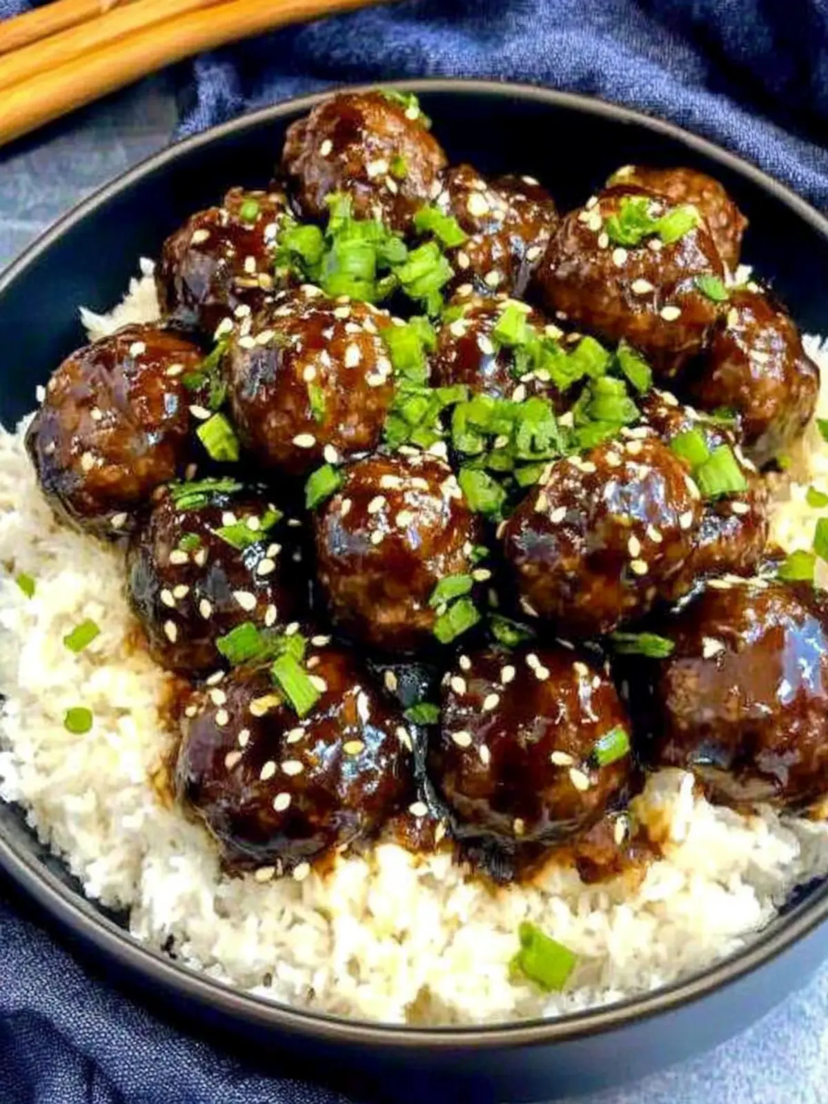 Sticky teriyaki meatballs