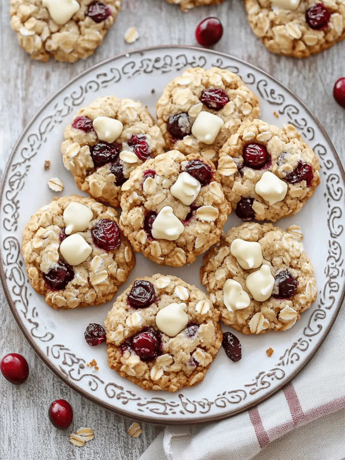 Soft and Chewy White Chocolate Cranberry Oatmeal Cookies