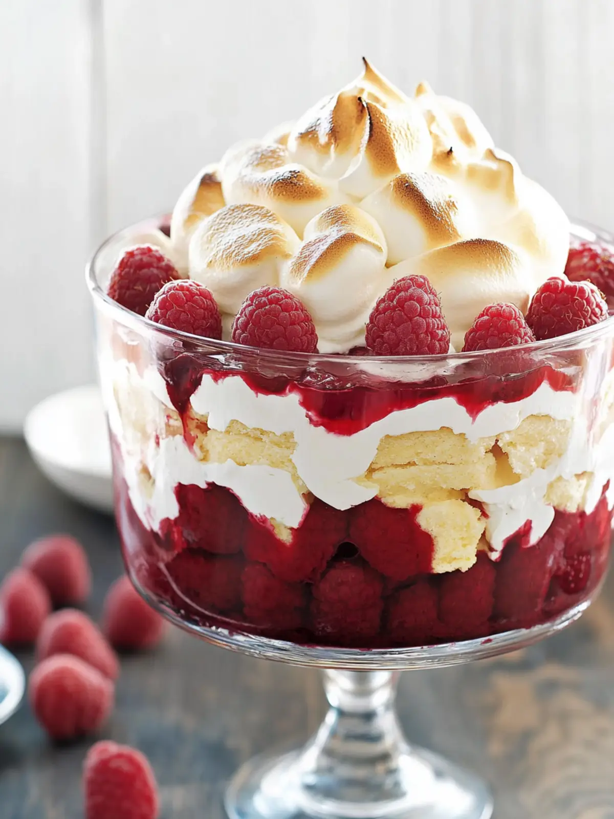 Epic Raspberry Trifle With Meringue Top