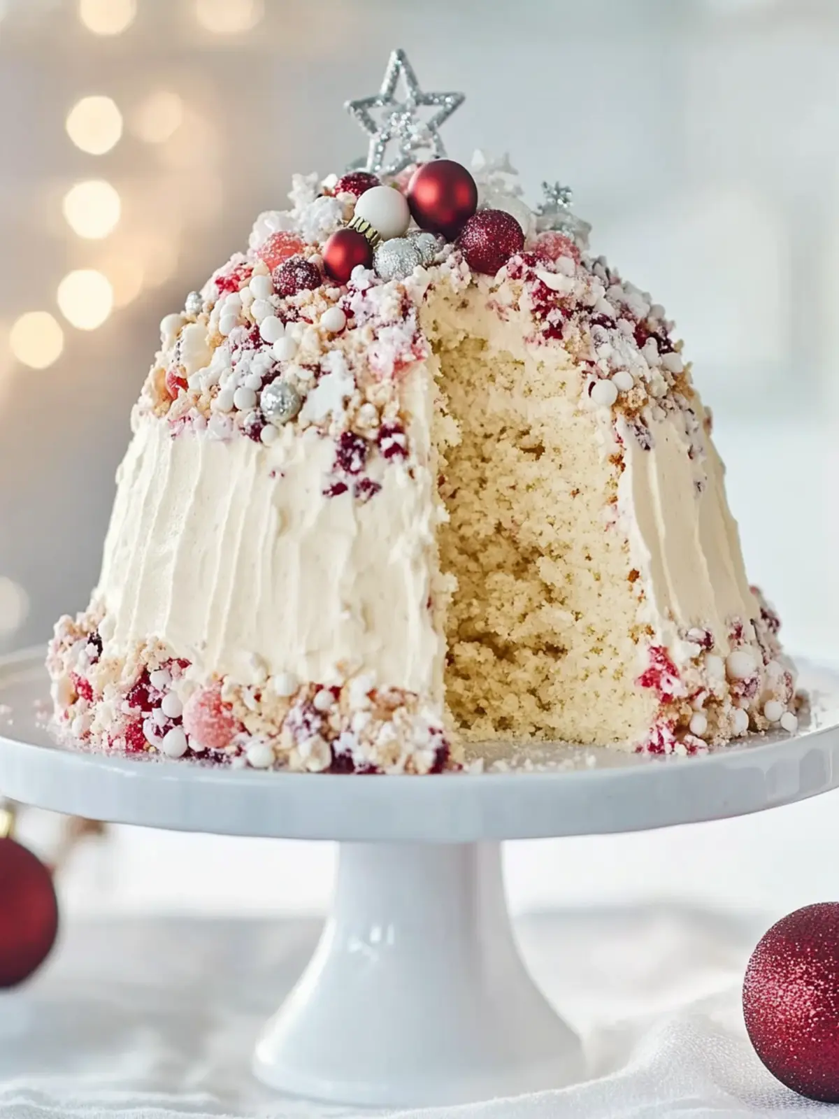 Whip Up White Christmas Crackle Surprise Cake for Festive Fun 4 White Christmas Crackle Surprise Cake