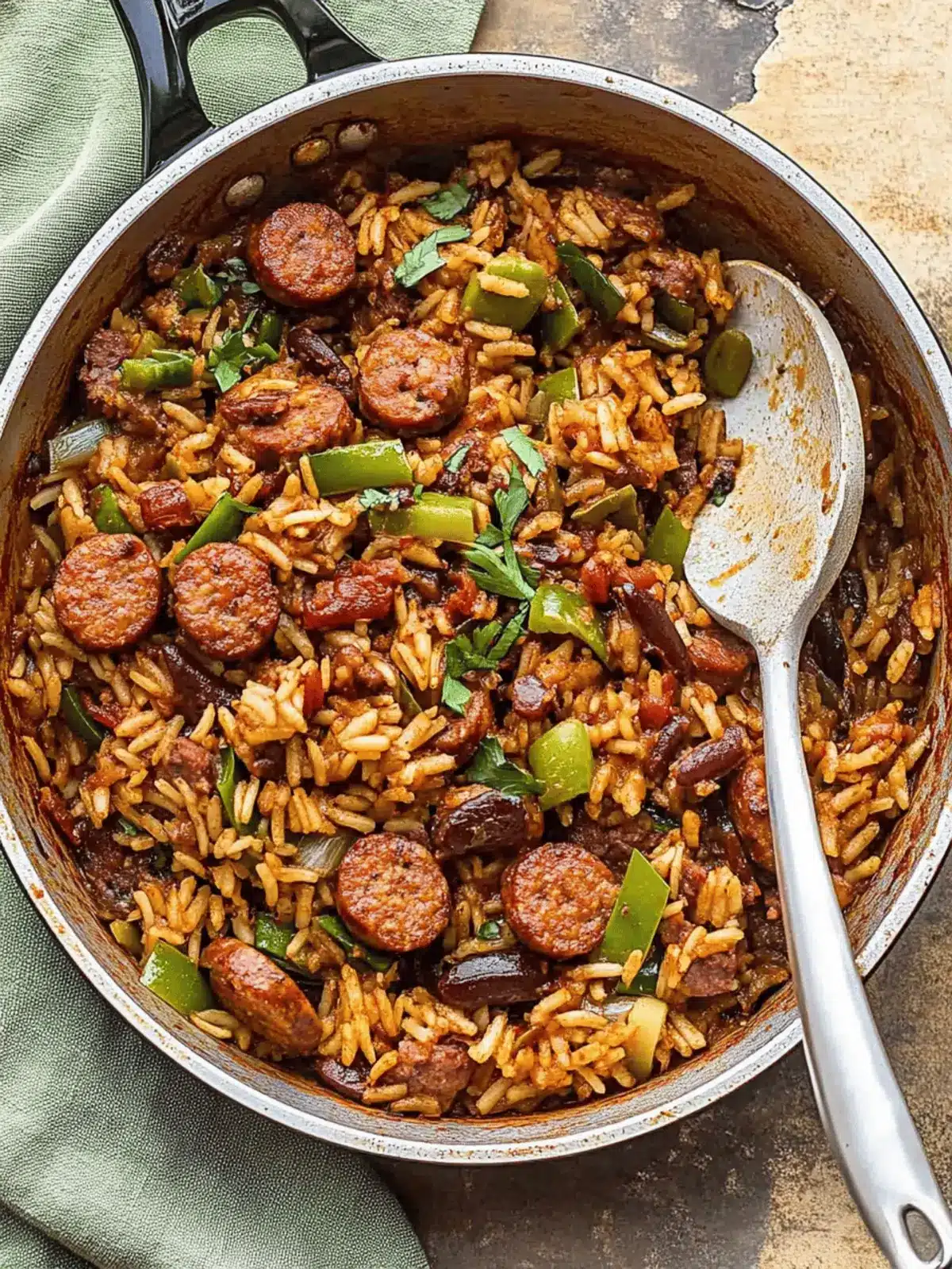 Cajun Sausage & Rice Skillet: Quick Family Dinner Delight 3 Cajun Sausage & Rice Skillet