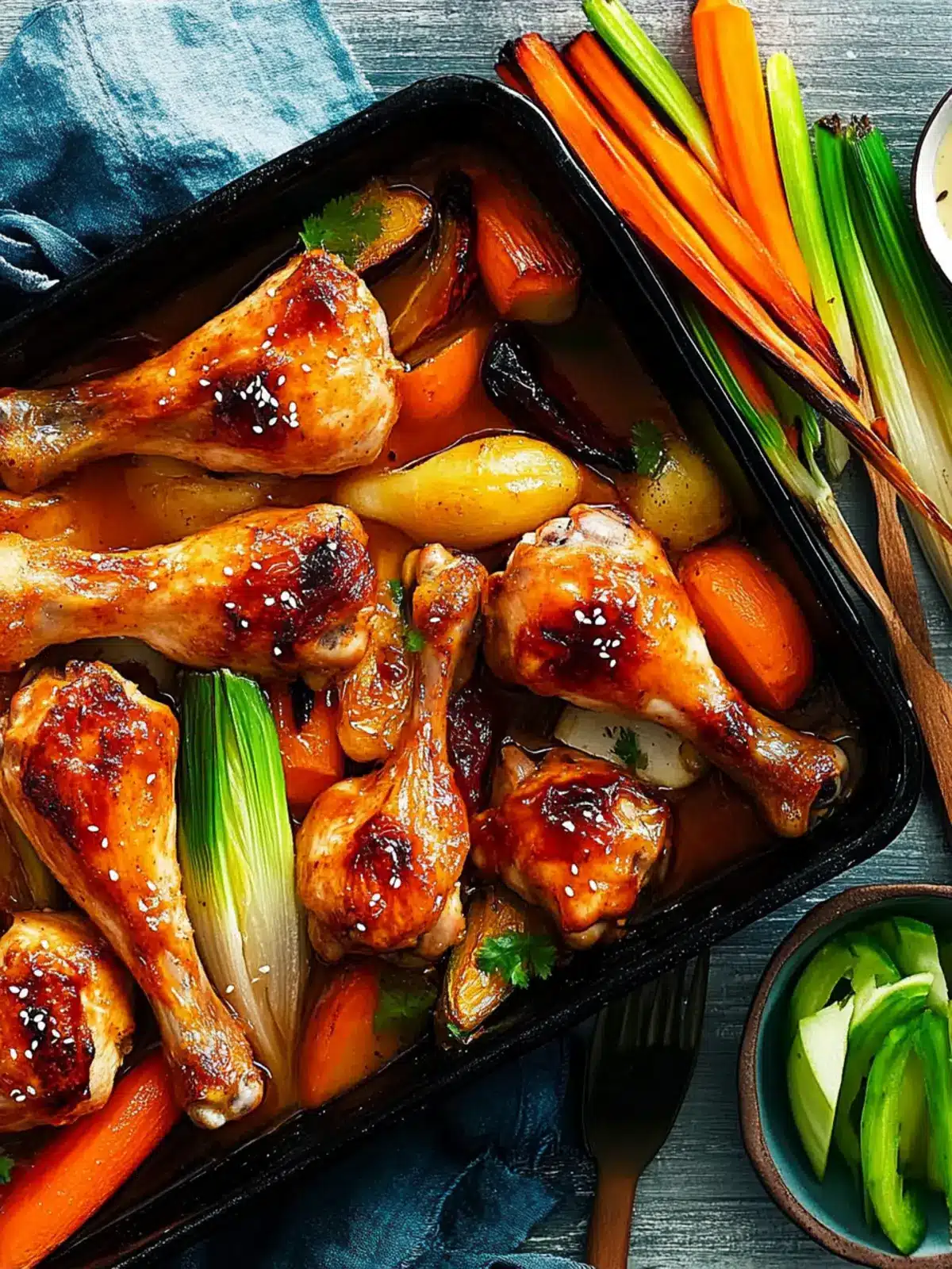 Teriyaki Chicken Drumstick and Veggie Tray Bake Magic 2 Teriyaki Chicken Drumstick and Vegetable Tray Bake