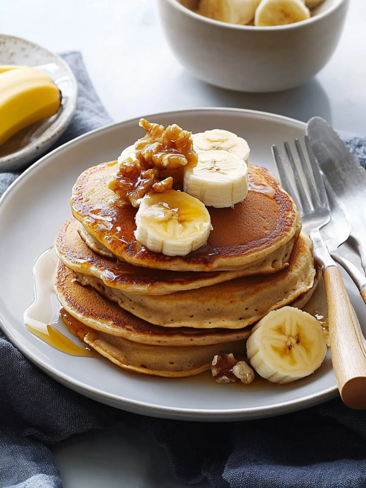 Banana Bread Pancakes with Caramelized Bananas for Blissful Mornings 2 Banana Bread Pancakes