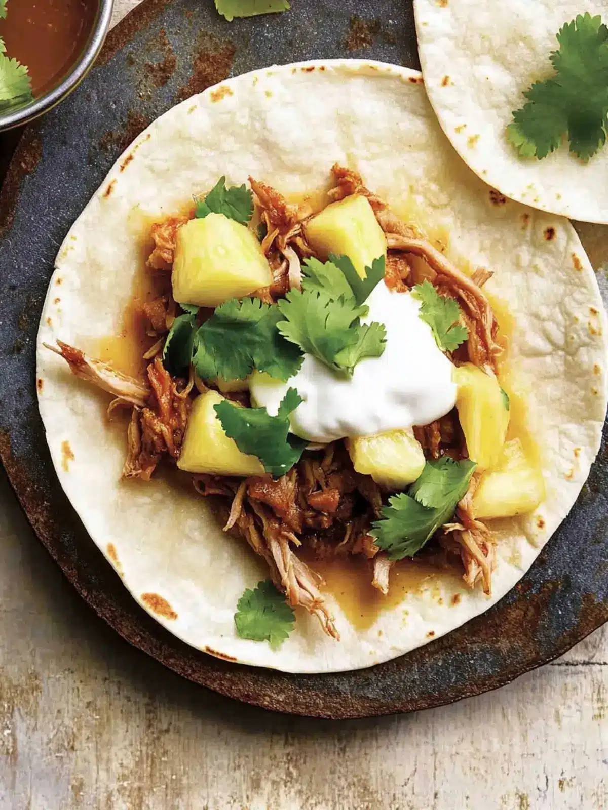 Savory Slow Cooked Pork Pineapple and Sour Cream Tacos Delight 3 Slow Cooked Pork Pineapple and Sour Cream Tacos