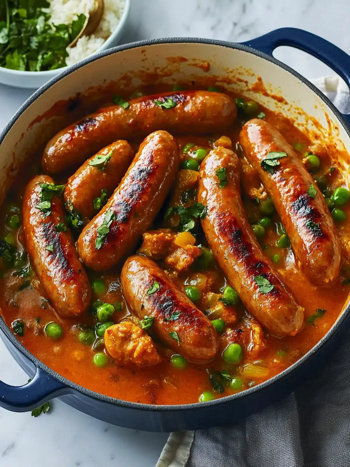 Slow Cooked Butter Chicken Sausages