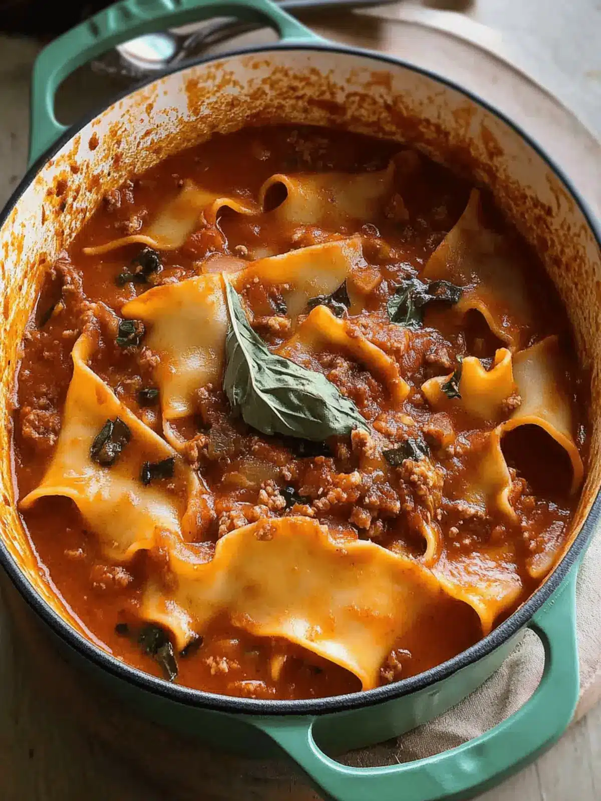 Hearty Lasagne Soup with Cheesy Garlic Ricotta Delight 2 Lasagne Soup