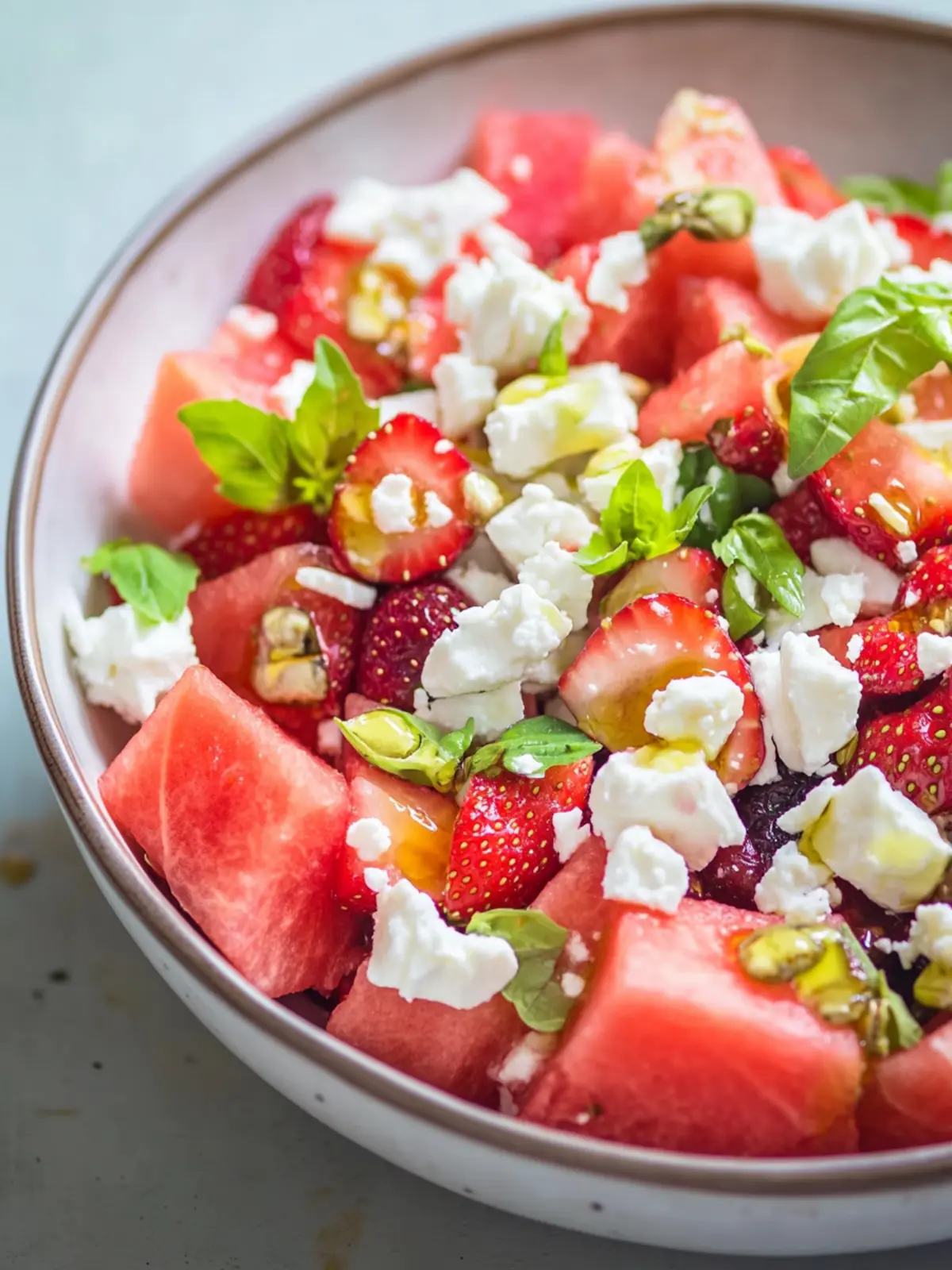 Watermelon, Strawberry and Feta Salad