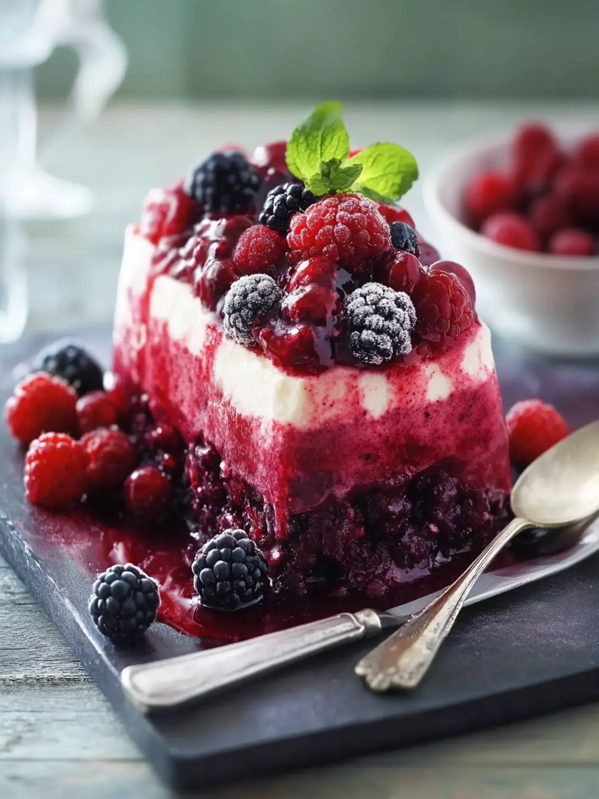 Summer Berry Pudding With Mascarpone Cream