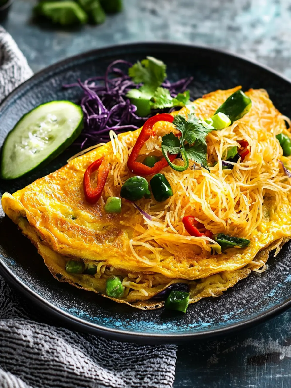 Satisfy Cravings with a Quick Singapore Noodle Omelette 3 Singapore Noodle Omelette