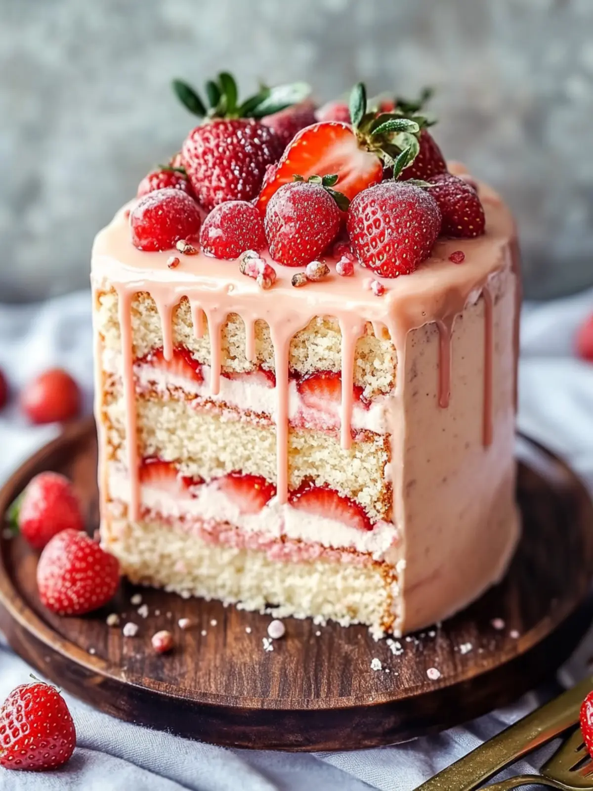 Decadent Strawberry Champagne Cake for Special Celebrations 2 Strawberry Champagne Cake