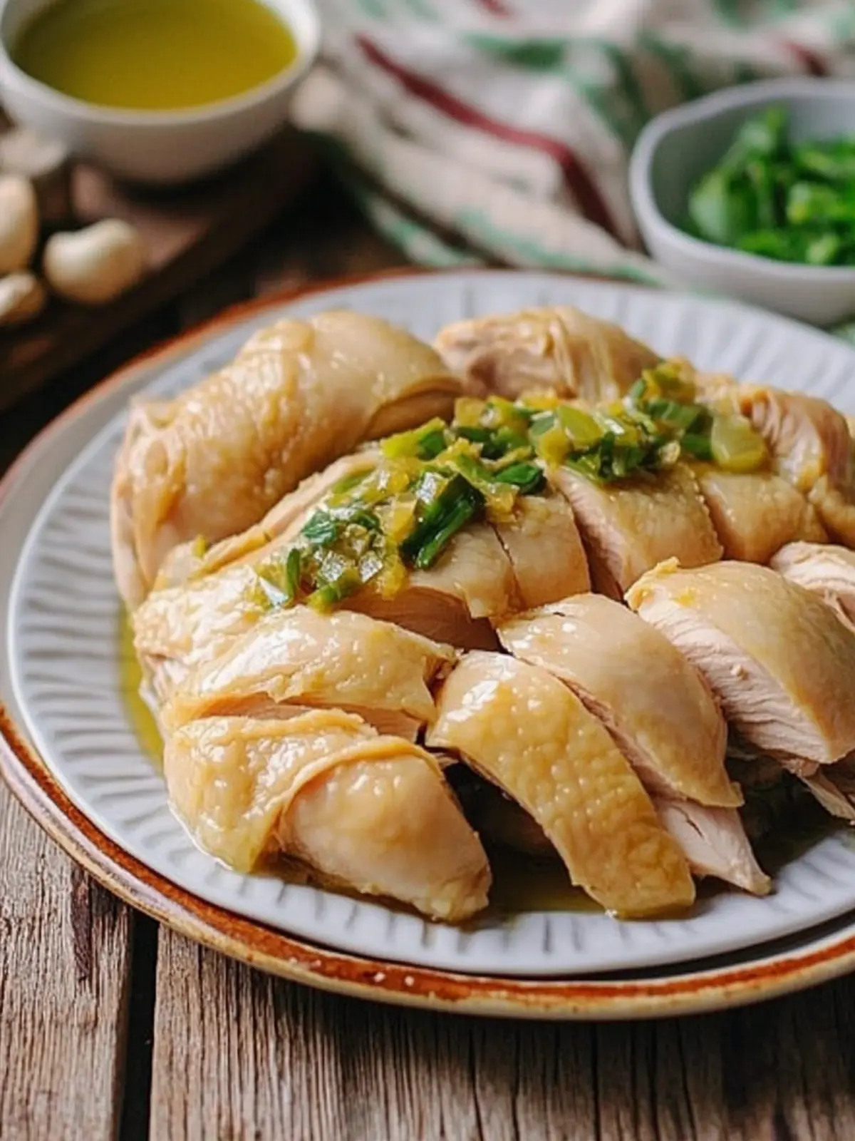 Cantonese Poached Chicken w/ Ginger Scallion Oil