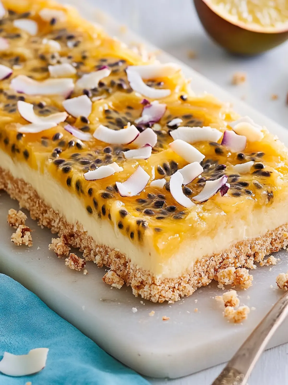 Passionfruit Coconut Crackle Slice