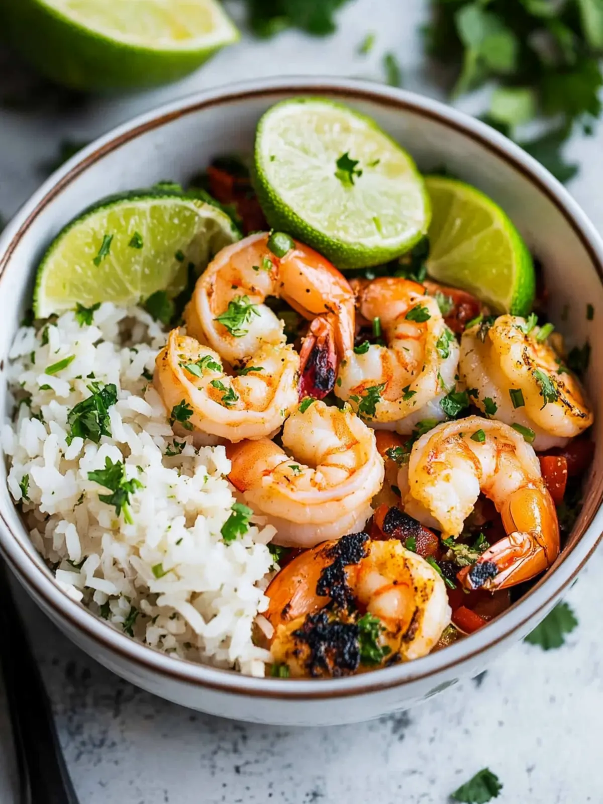 Shrimp Bowl with Cilantro Lime Rice