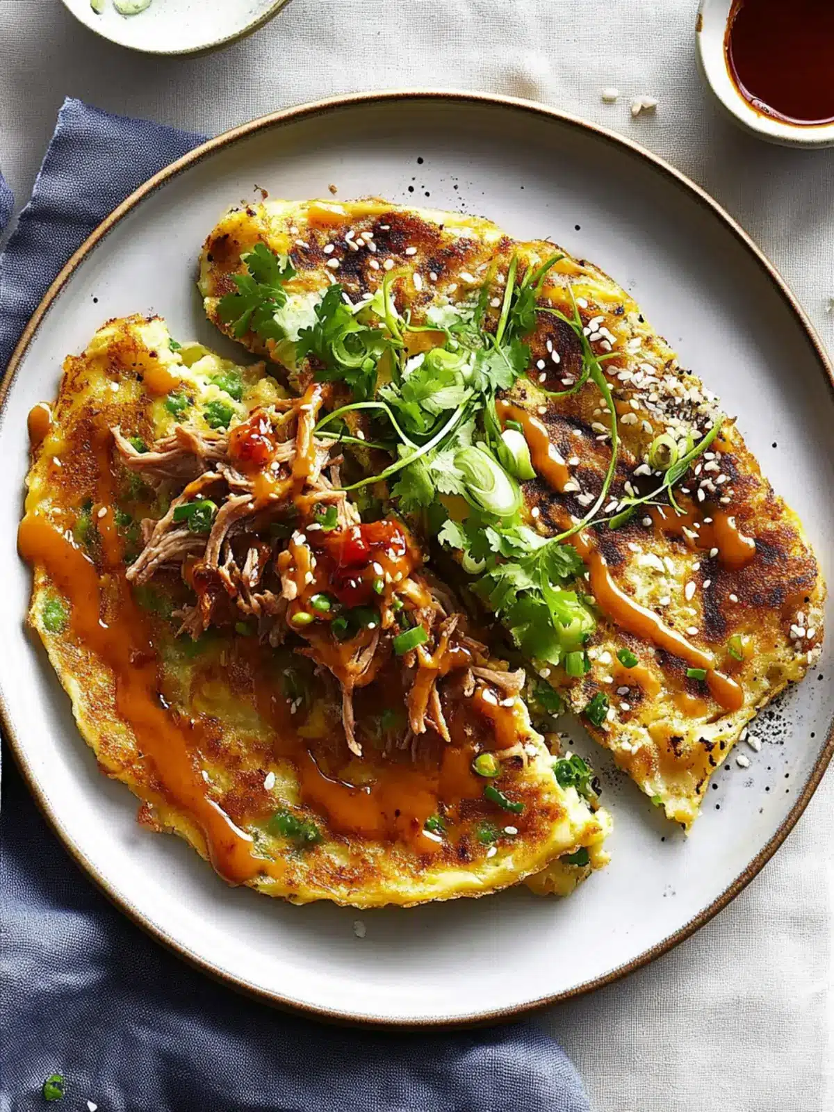 Chinese Pork Open Omelette