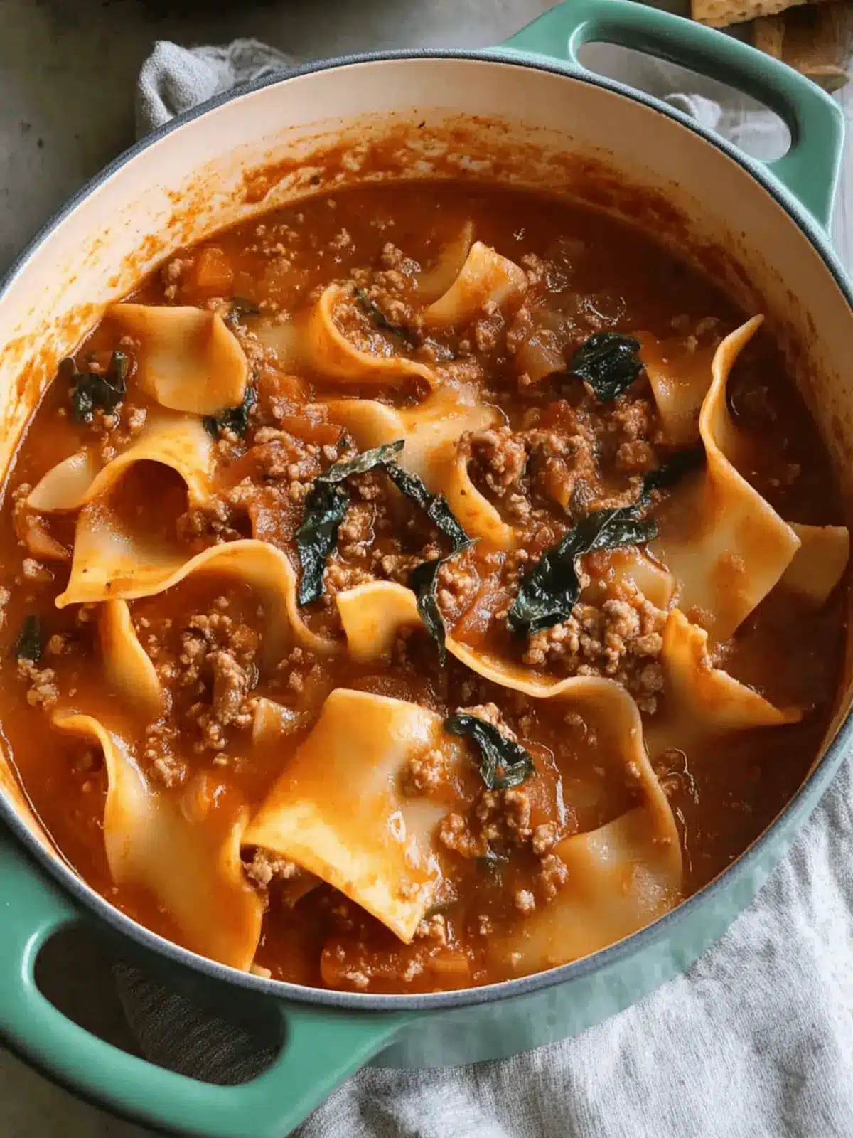 Hearty Lasagne Soup with Cheesy Garlic Ricotta Delight 3 Lasagne Soup