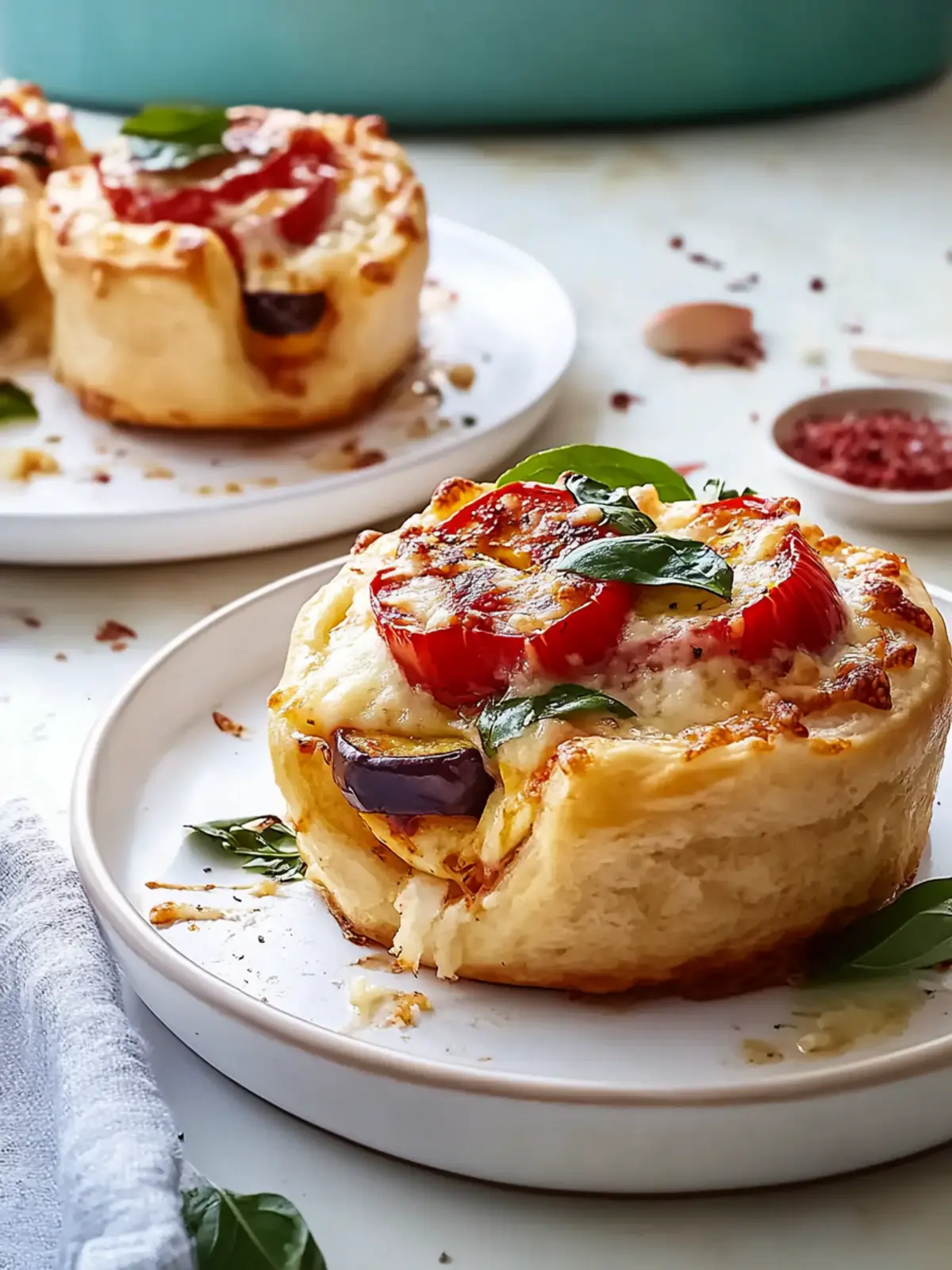 Delicious Roasted Capsicum and Eggplant Pizza Scrolls You ll Love 2 Roasted Capsicum and Eggplant Pizza Scrolls