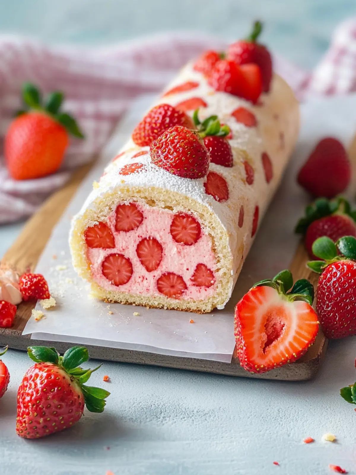 Strawberry Cake Roll: A Light, Whimsical Spring Delight 3 Strawberry Cake Roll