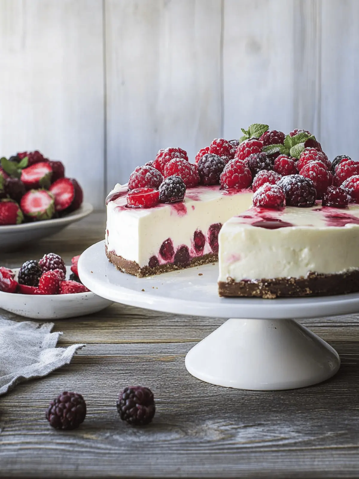 White chocolate & berry cheesecake