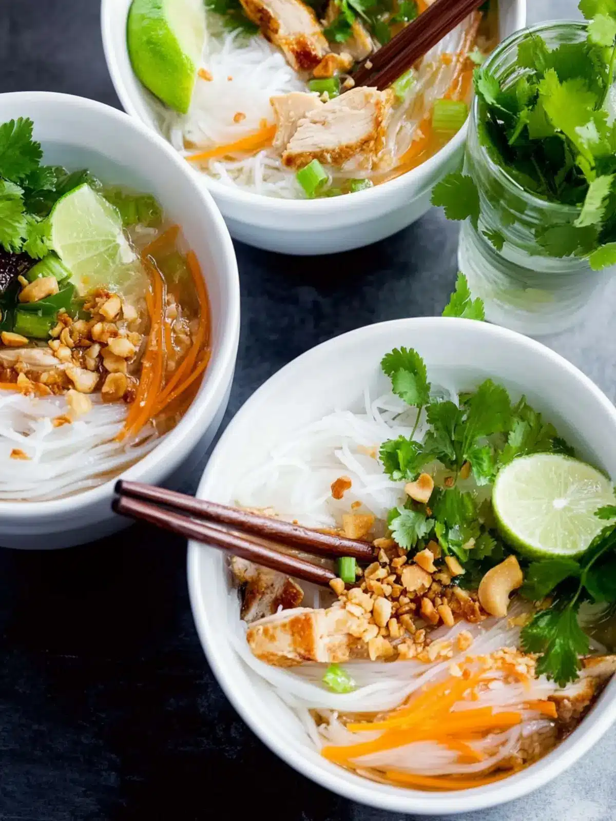 Vietnamese-Style Noodle Bowls with Chicken