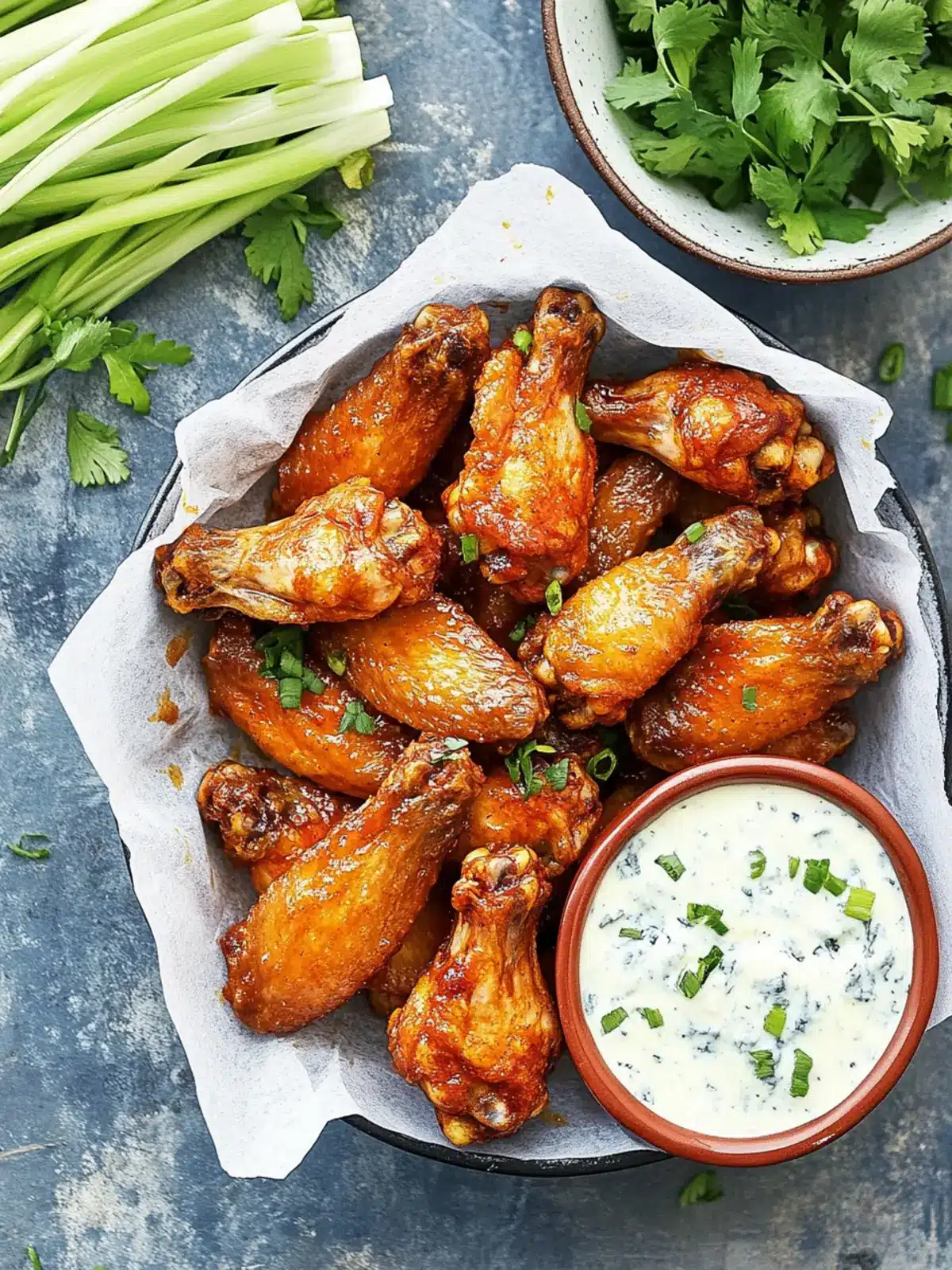 Spicy Oven Baked Wings With Blue Cheese Dip for Game Night Fun 2 Spicy Oven Baked Wings With Blue Cheese Dip