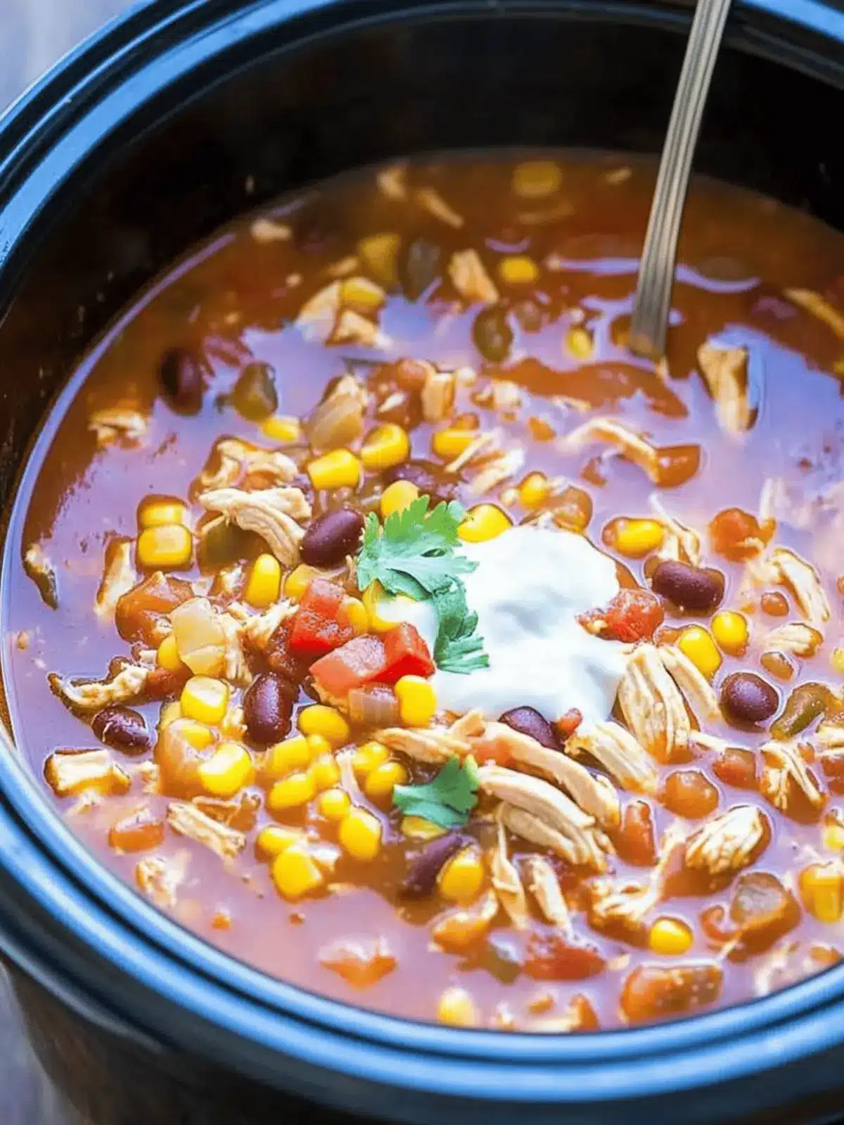 Easy Slow Cooker Chicken Taco Soup No Chopping Needed 2 Easy Slow Cooker Chicken Taco Soup (No Chopping)