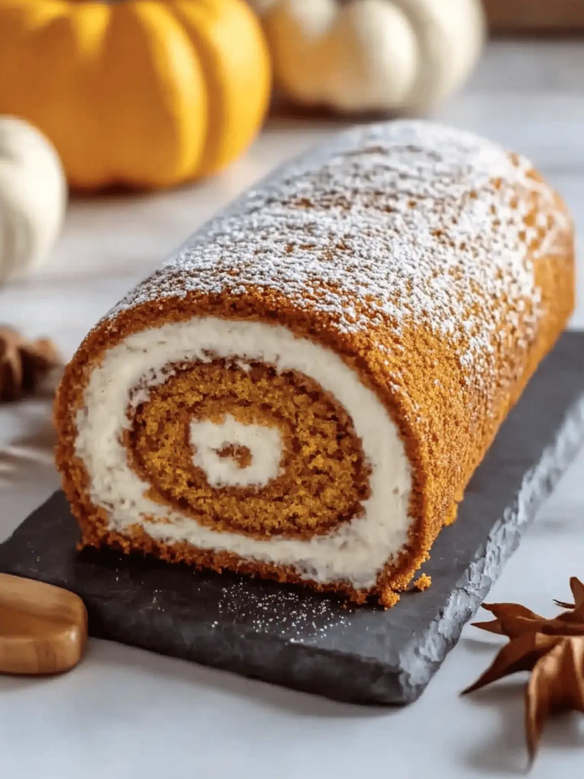 Fall Pumpkin Spice Roll Cake
