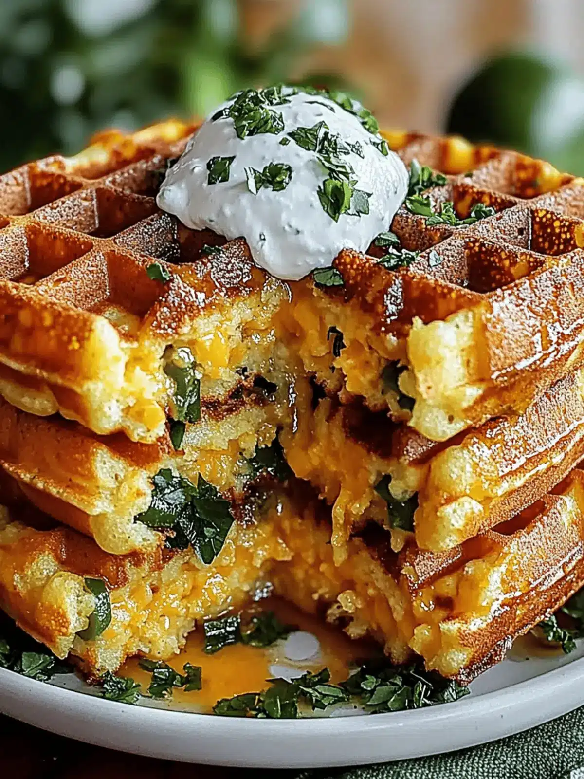 Cheddar JalapeÃ±o Cornbread Waffles: A Flavorful Twist on a Classic