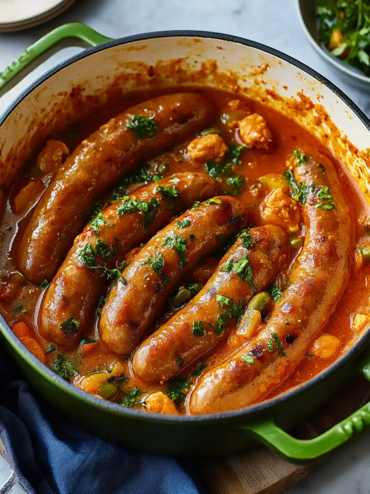 Slow Cooked Butter Chicken Sausages