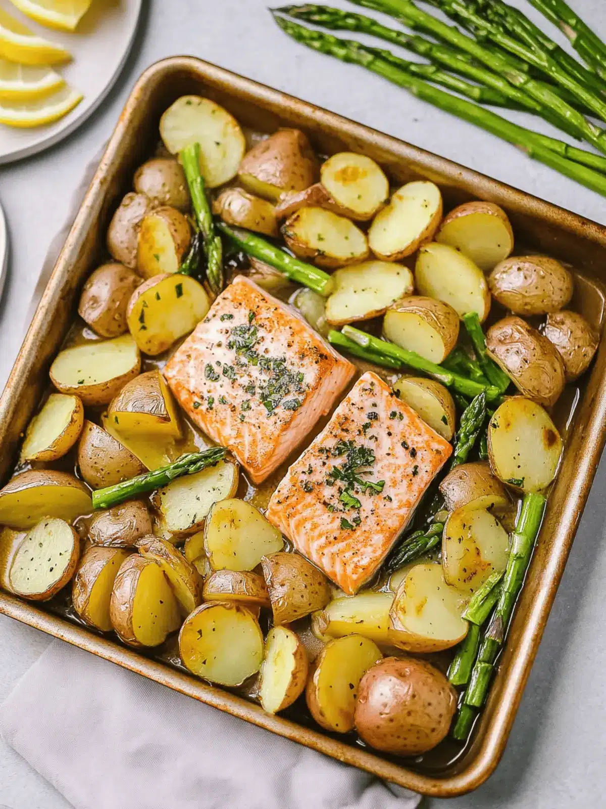 Easy One Pan Spring Salmon with Crisp Potatoes & Asparagus Delight 2 Easy One Pan Spring Salmon with Potatoes & Asparagus