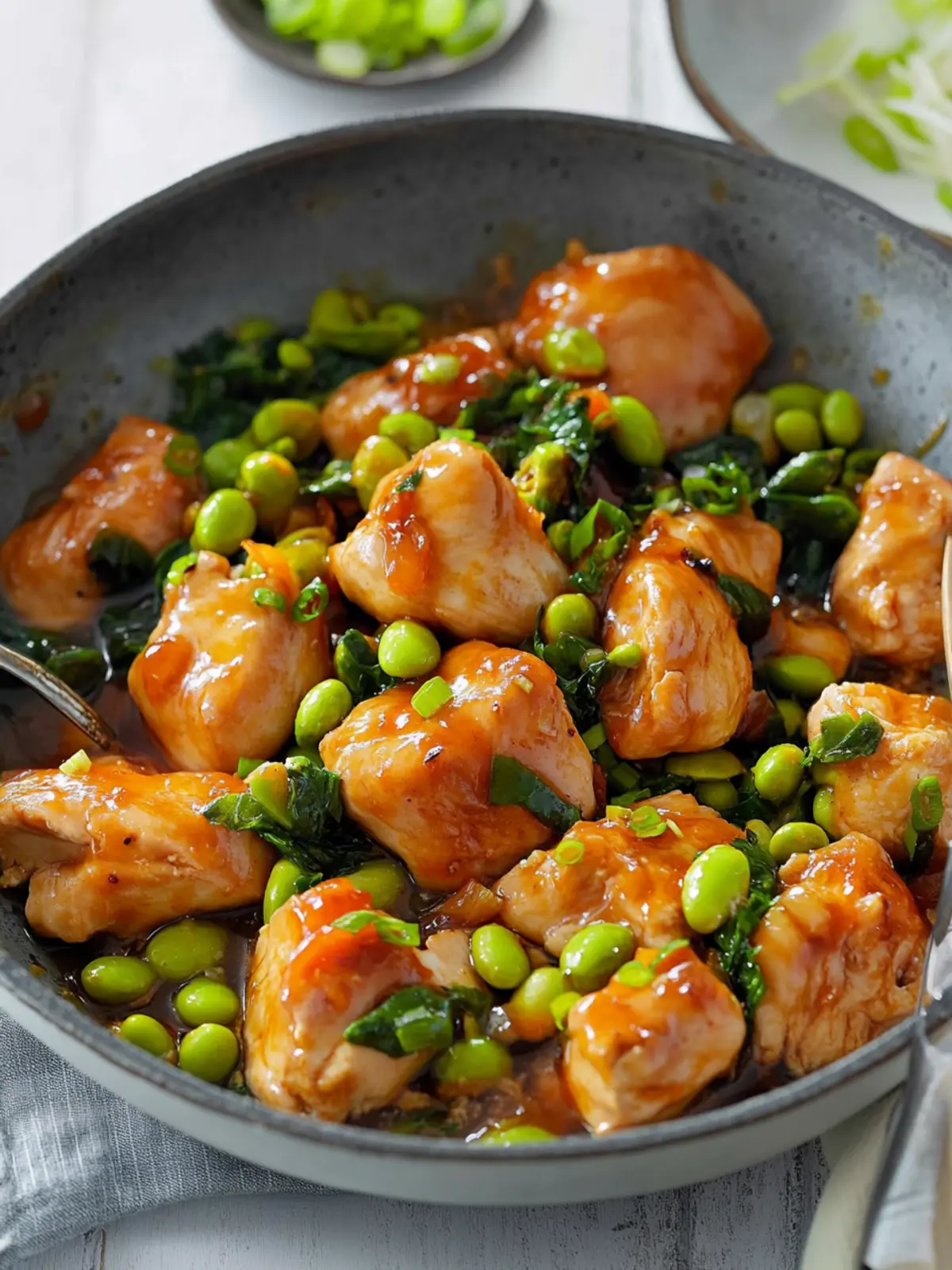 Braised Japanese Chicken With Edamame