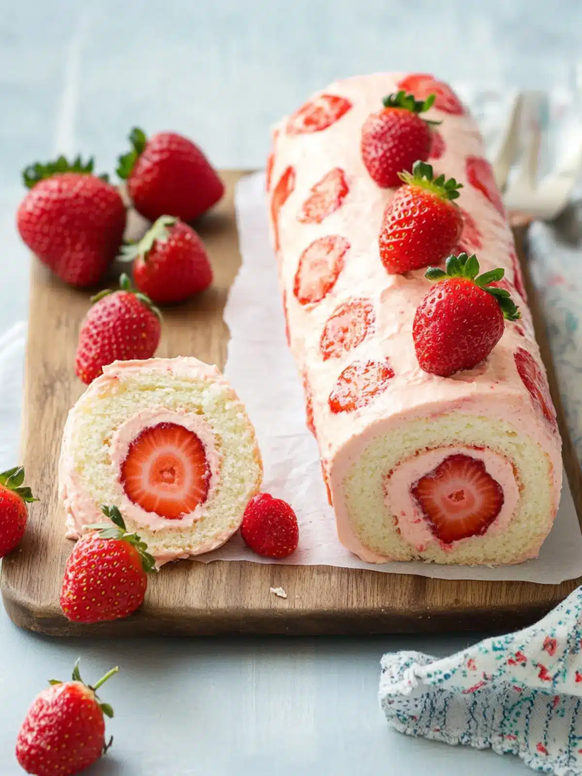 Strawberry Cake Roll: A Light, Whimsical Spring Delight 2 Strawberry Cake Roll