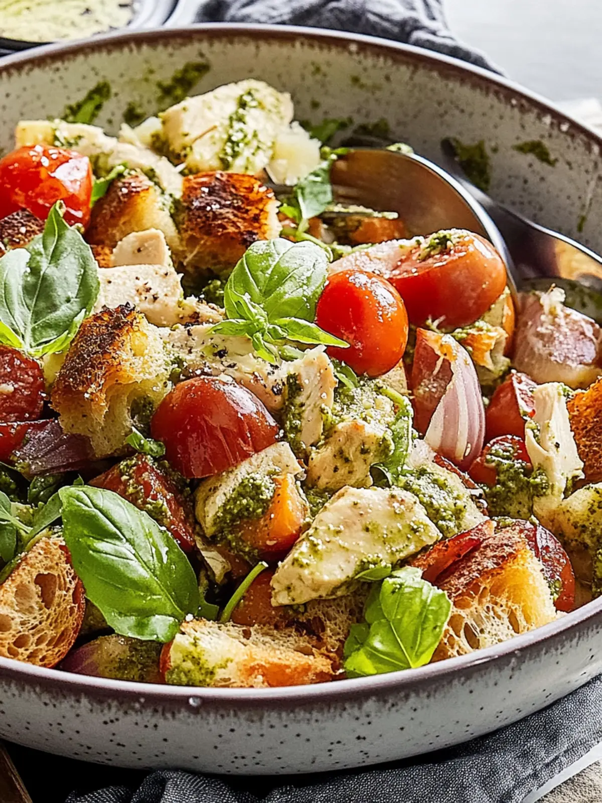 Chicken Pesto Panzanella Salad for a Fresh, Flavorful Twist 4 Chicken Pesto Panzanella Salad