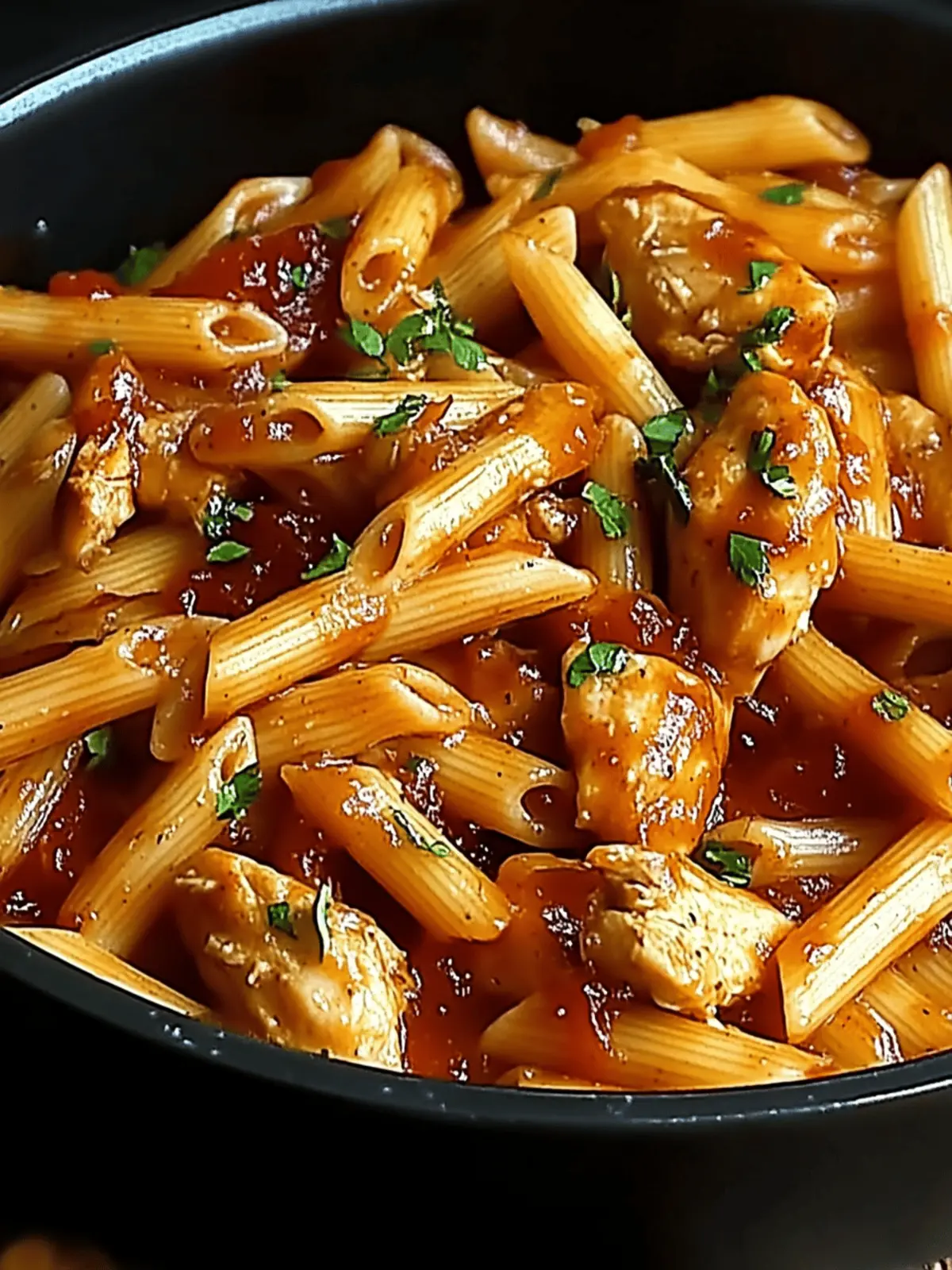 One-Pan Tangy Honey BBQ Chicken Penne for Effortless Dinner Bliss 4 One-Pan Tangy Honey BBQ Chicken Penne