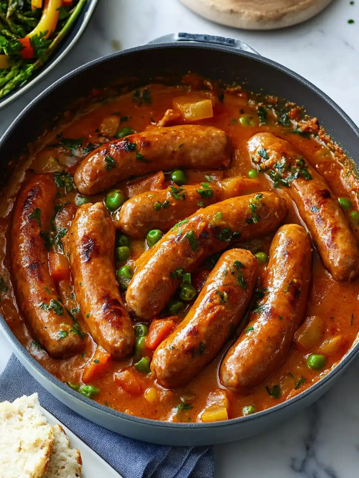 Slow Cooked Butter Chicken Sausages