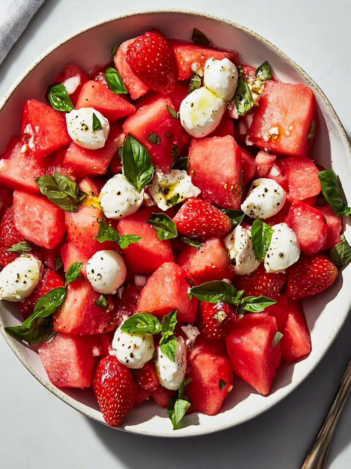 Delicious Watermelon Strawberry Caprese Salad for Summer Fun 4 Watermelon Strawberry Caprese Salad