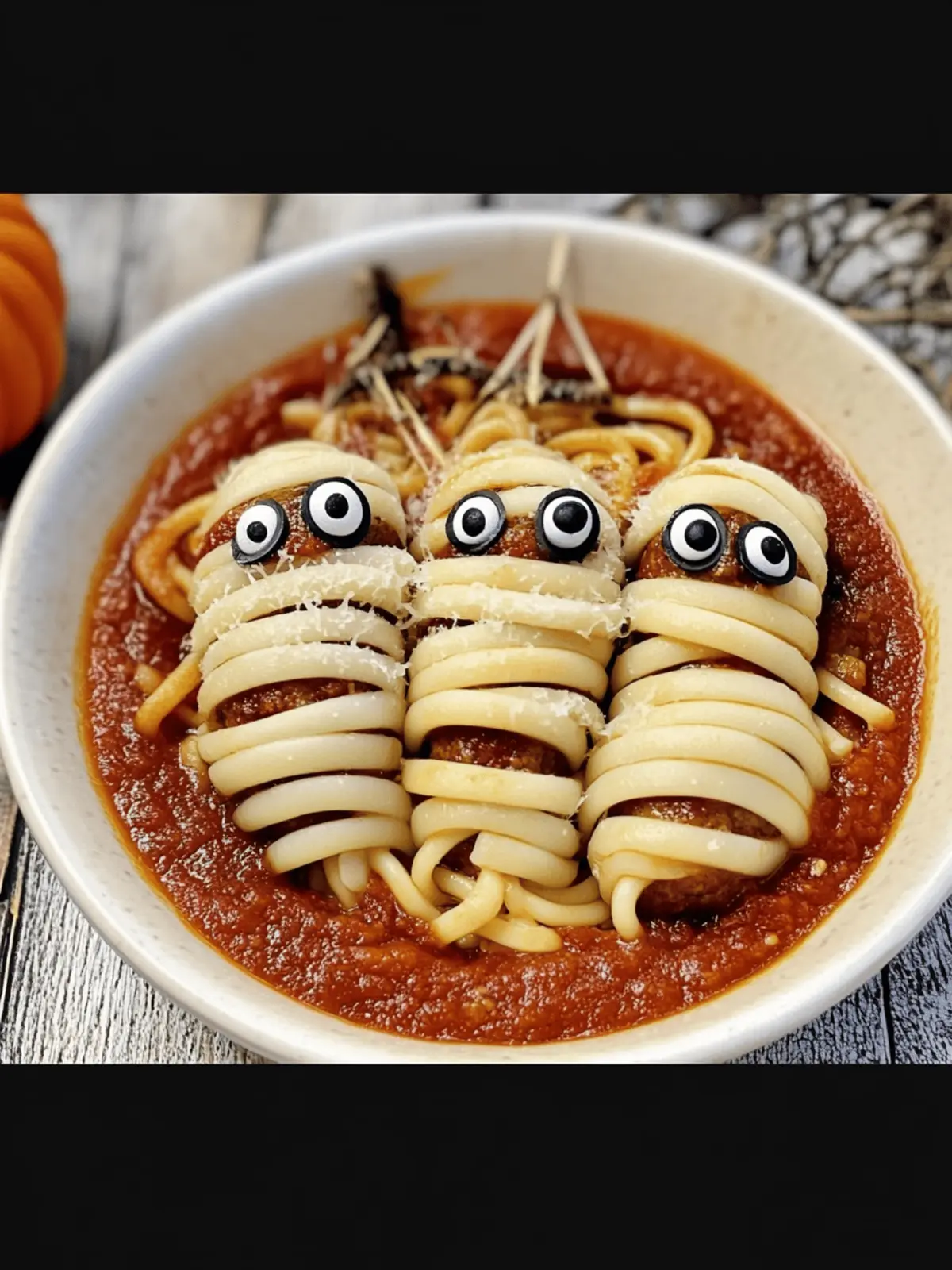 Halloween Italian Mummy Sausages with Bucatini