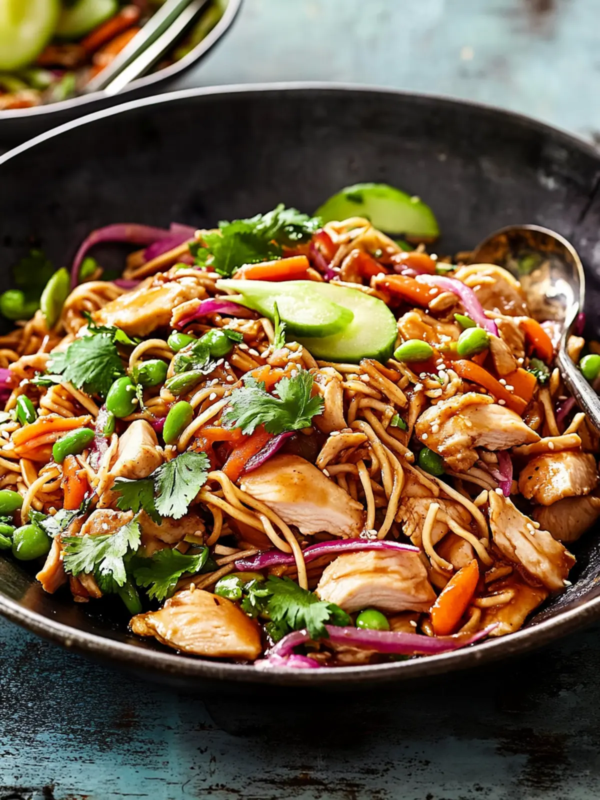 Savory Slow Cooker Hoisin and Garlic Chicken Noodle Salad 2 Slow Cooker Hoisin And Garlic Chicken Noodle Salad