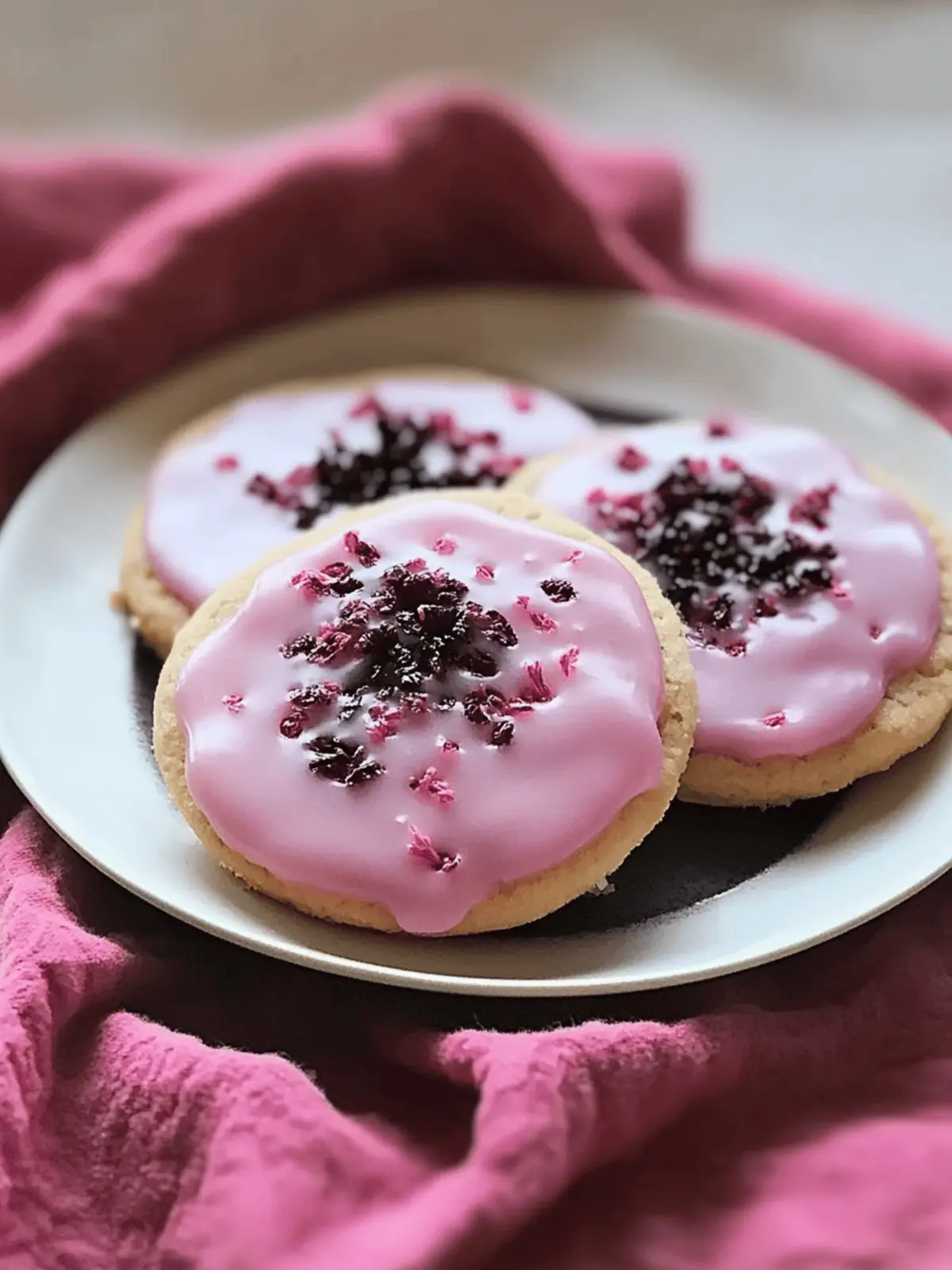 Hibiscus Cookie Glaze with Candied Hibiscus Flowers Delight 2 Hibiscus Cookie Glaze with Candied Hibiscus Flowers