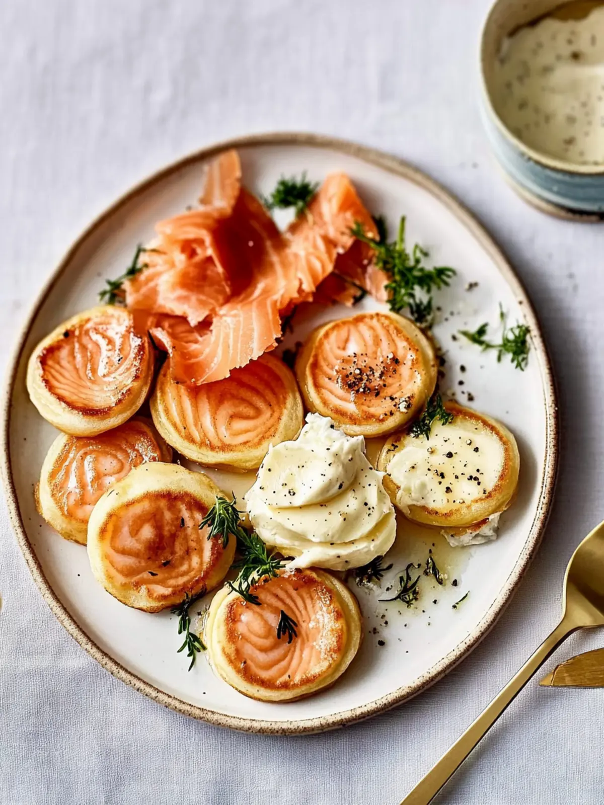 Salmon Blinis with Whipped Butter
