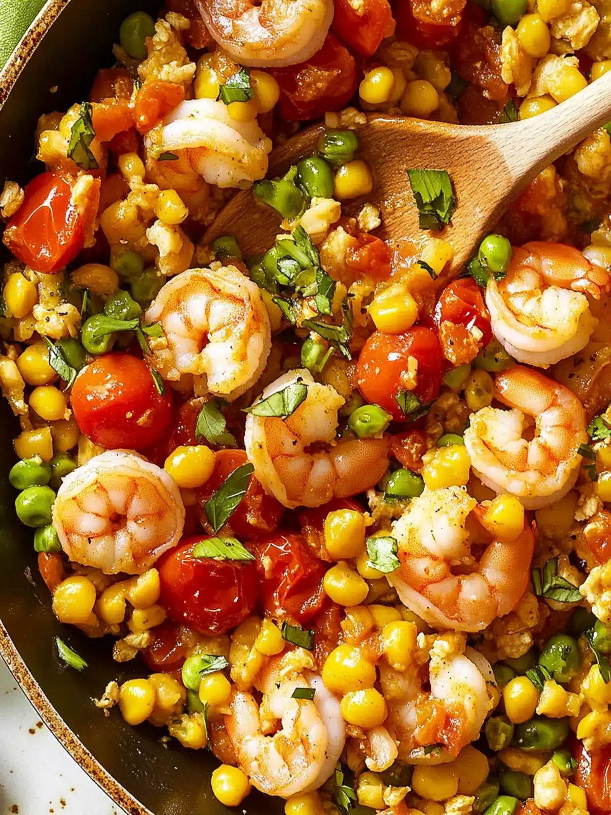 Shrimp & Tomato Succotash Skillet