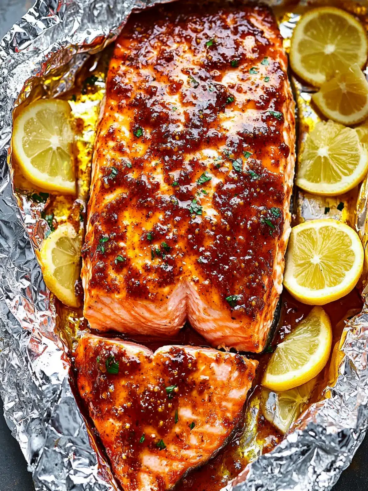 Honey Mustard Salmon In Foil