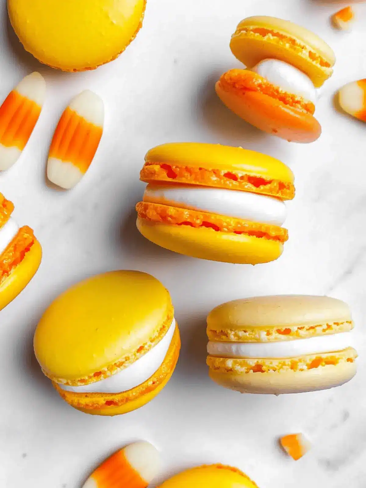 Candy Corn Macarons
