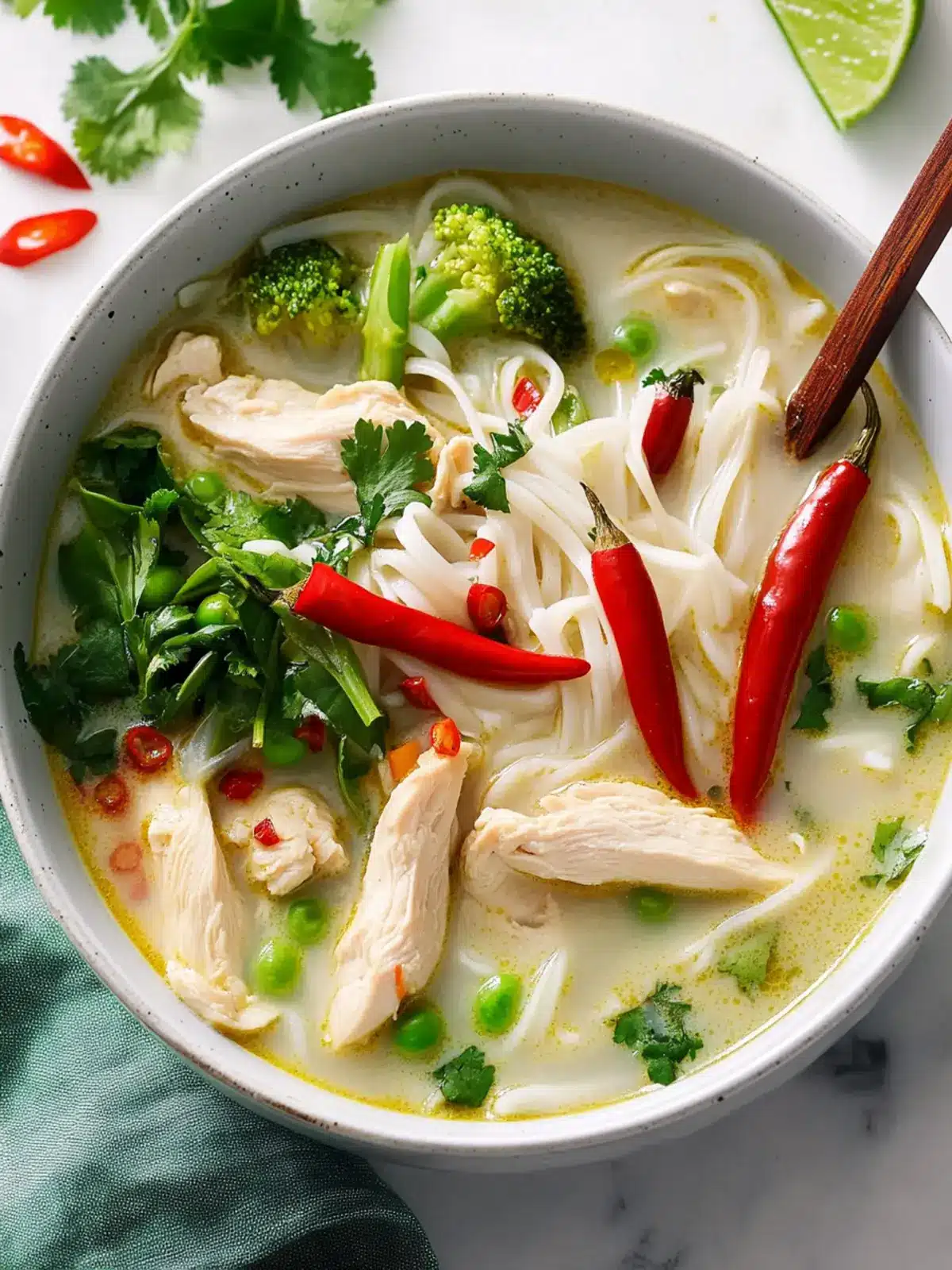 Savory Thai Green Curry Chicken Noodle Soup in 30 Minutes 3 Thai Green Curry Chicken Noodle Soup