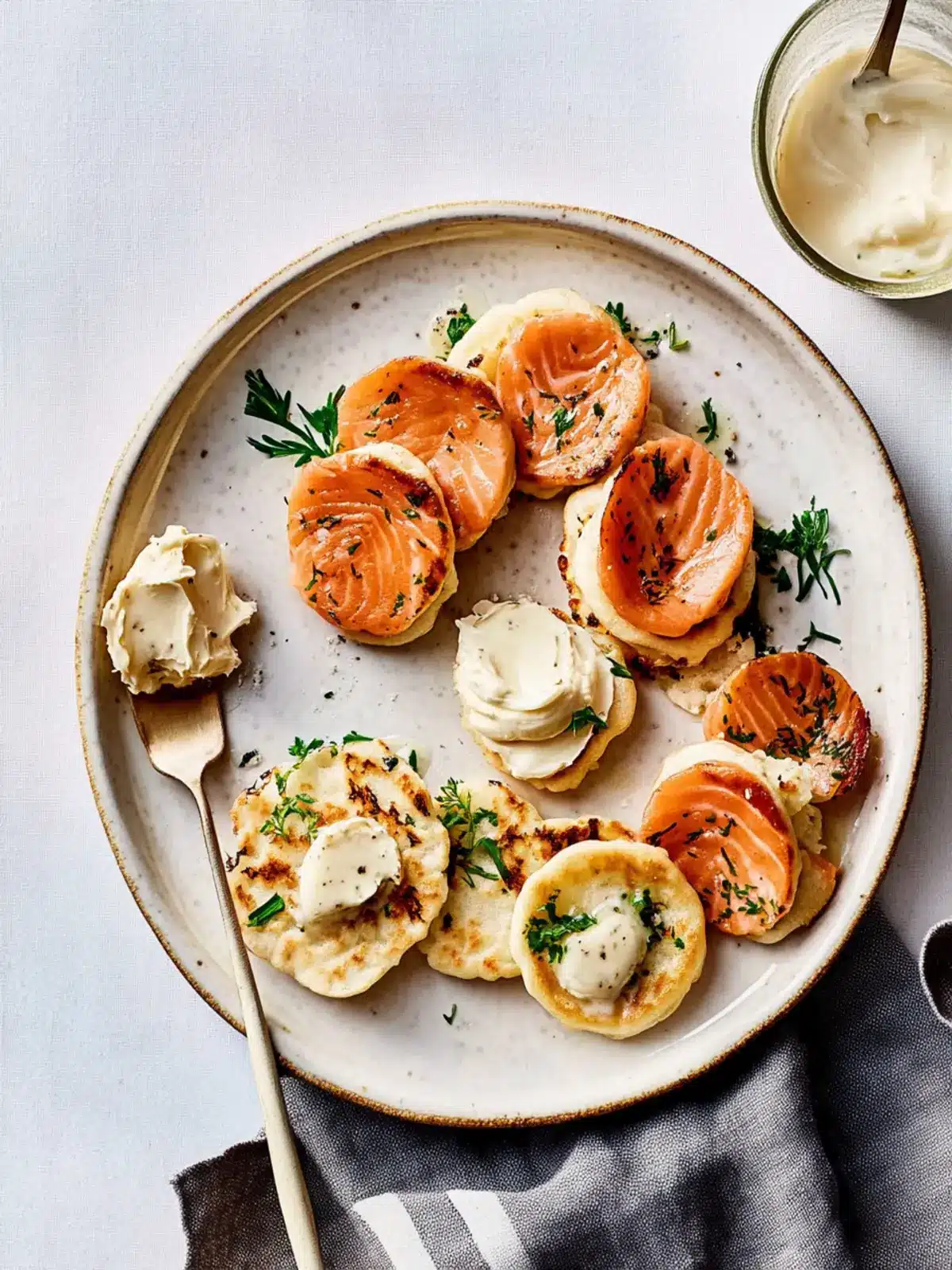 Salmon Blinis with Whipped Butter